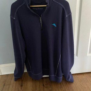 Tommy Bahama 1/4 Zipper Top, Navy Blue
